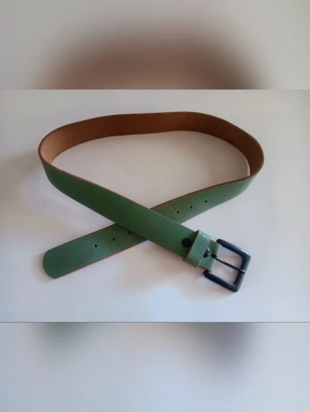 Rare Vans Womens Mint Green Distressed Leather Belt